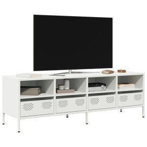 vidaXL Tv-meubel 135x39x43,5 cm koudgewalst staal wit