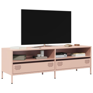 vidaXL Tv-meubel 135x39x43,5 cm koudgewalst staal roze