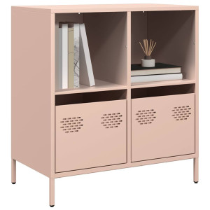 vidaXL Dressoir 68x39x73,5 cm koudgewalst staal roze