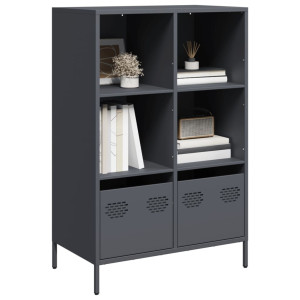 vidaXL Hoge kast 68x39x103,5 cm staal antracietkleurig