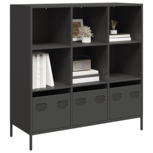 vidaXL Hoge kast 101,5x39x103,5 cm staal zwart