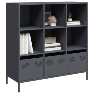 vidaXL Hoge kast 101,5x39x103,5 cm staal antracietkleurig