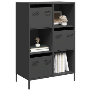 vidaXL Hoge kast 68x39x103,5 cm staal zwart