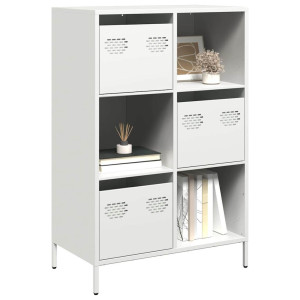 vidaXL Hoge kast 68x39x103,5 cm staal wit
