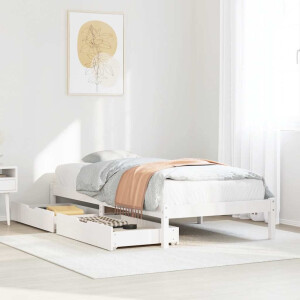 vidaXL Bedframe zonder matras massief grenenhout wit 90x190 cm