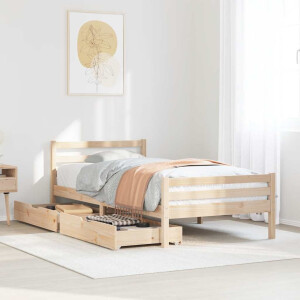 vidaXL Bedframe zonder matras massief grenenhout 90x200 cm