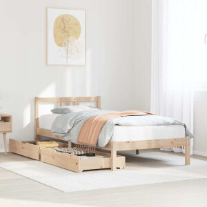 vidaXL Bedframe zonder matras massief grenenhout 75x190 cm