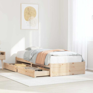 vidaXL Bedframe zonder matras massief grenenhout 75x190 cm