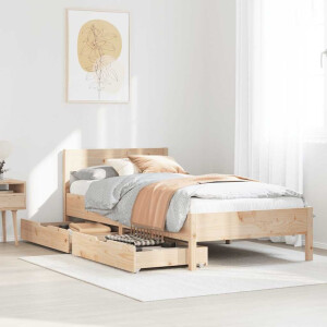 vidaXL Bedframe zonder matras massief grenenhout 75x190 cm