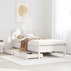 vidaXL Bedframe zonder matras massief grenenhout wit 90x190 cm