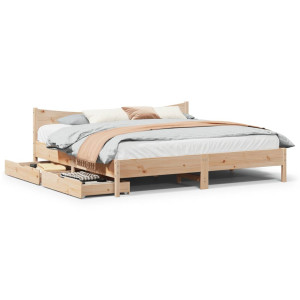 vidaXL Bedframe met lades massief grenenhout 180x200 cm