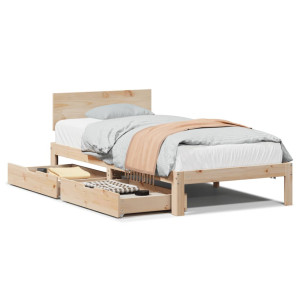 vidaXL Bedframe met lades massief grenenhout 90x200 cm