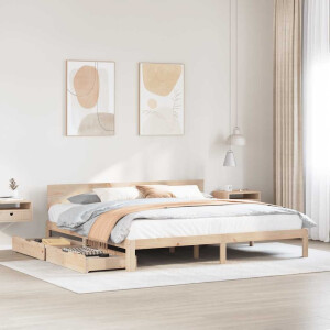 vidaXL Bedframe met lades massief grenenhout 180x200 cm