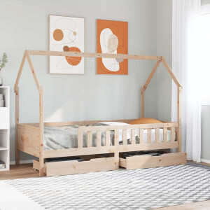 vidaXL Kinderbedframe 90x200 cm massief grenenhout