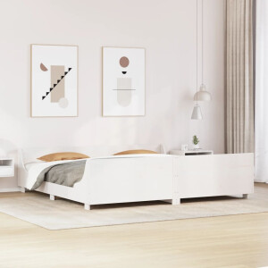 vidaXL Bedframe zonder matras massief grenenhout wit 200x200 cm