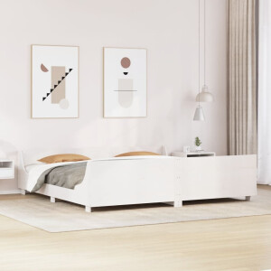 vidaXL Bedframe zonder matras massief grenenhout wit 180x200 cm