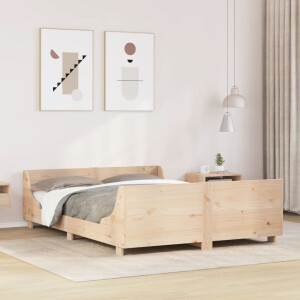 vidaXL Bedframe zonder matras massief grenenhout 135x190 cm