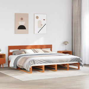 vidaXL Bedframe zonder matras massief grenenhout wasbruin 180x200 cm