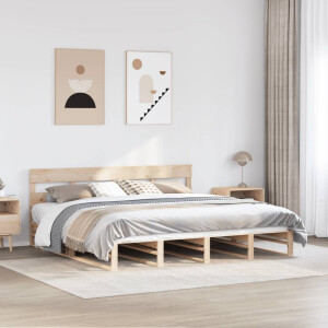 vidaXL Bedframe zonder matras massief grenenhout 200x200 cm