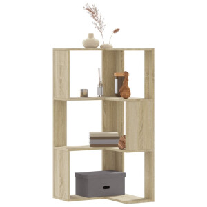 vidaXL Boekenkast 3-laags hoek 50x50x102 cm bewerkt hout sonoma eiken