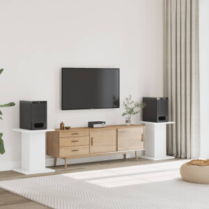 vidaXL Speakerstandaards 2 st 30x30x60 cm bewerkt hout wit