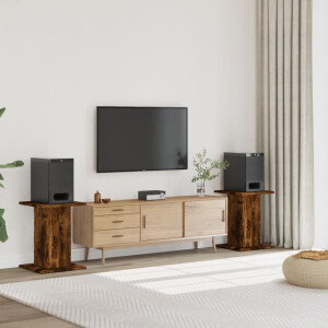 vidaXL Speakerstandaards 2 st 30x30x60 cm bewerkt hout gerookt eiken