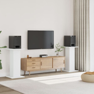 vidaXL Speakerstandaards 2 st 30x30x80 cm bewerkt hout wit
