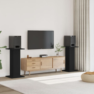vidaXL Speakerstandaards 2 st 30x30x80 cm bewerkt hout zwart