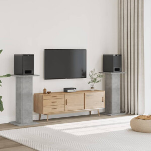 vidaXL Speakerstandaards 2 st 30x30x95 cm bewerkt hout betongrijs