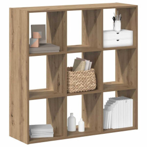 vidaXL Boekenkast 102x32x102 cm bewerkt hout artisanaal eikenkleurig