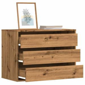 vidaXL Ladekast 80x41x58 cm bewerkt hout artisanaal eikenkleurig