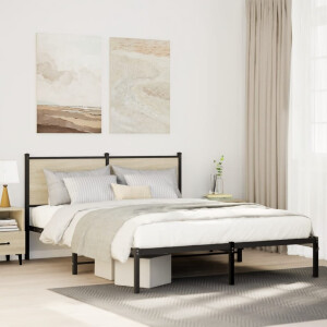 vidaXL Bedframe zonder matras metaal sonoma eikenkleurig 140x200 cm