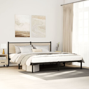 vidaXL Bedframe zonder matras metaal sonoma eikenkleurig 183x213 cm