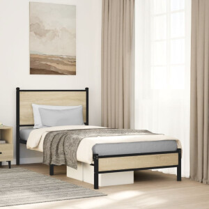 vidaXL Bedframe zonder matras metaal sonoma eikenkleurig 80x200 cm