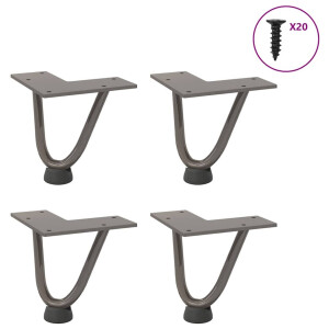 vidaXL Haarnadelpoten voor Salontafel 4 st 10 cm massief staal naturel