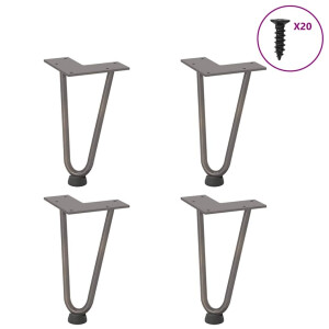 vidaXL Haarnadelpoten voor Salontafel 4 st 20 cm massief staal naturel