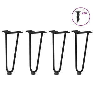 vidaXL Haarnadelpoten voor Salontafel 4 st 30 cm massief staal zwart