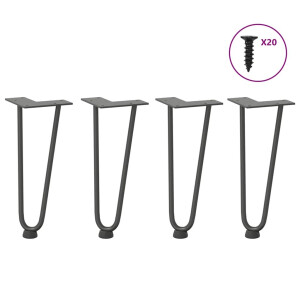 vidaXL Haarnadelpoten voor Salontafel 4 st 30 cm massief staal antracietkleurig