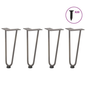 vidaXL Haarnadelpoten voor Salontafel 4 st 30 cm massief staal naturel