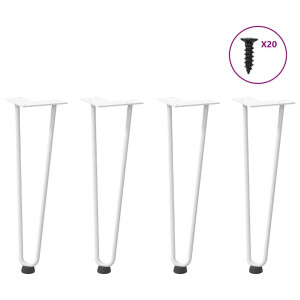 vidaXL Haarnadelpoten voor Salontafel 4 st 42 cm massief staal wit