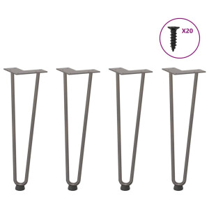 vidaXL Haarnadelpoten voor Salontafel 4 st 42 cm massief staal naturel