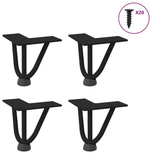 vidaXL Haarnadelpoten voor Salontafel 4 st 10 cm massief staal zwart