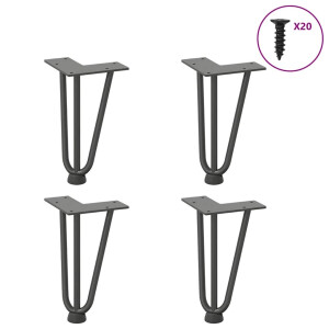 vidaXL Haarnadelpoten voor Salontafel 4 st 20 cm massief staal antracietkleurig