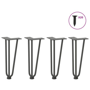 vidaXL Haarnadelpoten voor Salontafel 4 st 30 cm massief staal antracietkleurig