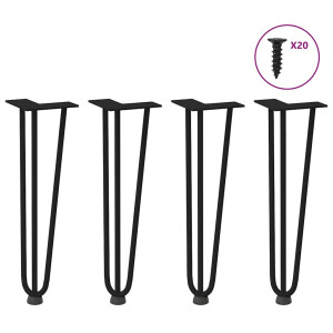vidaXL Haarnadelpoten voor Salontafel 4 st 42 cm massief staal zwart