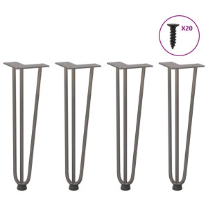 vidaXL Haarnadelpoten voor Salontafel 4 st 42 cm massief staal naturel