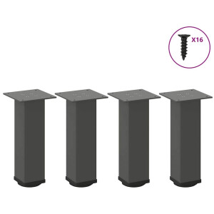 vidaXL Salontafelpoten 4 st 30-32 cm staal antraciet