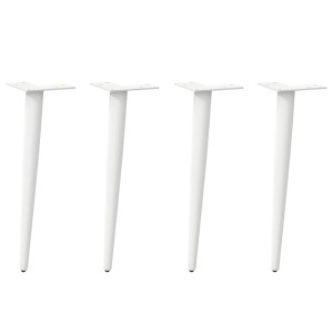 vidaXL Salontafelpoten conische vorm 4 st 30-31 cm staal wit