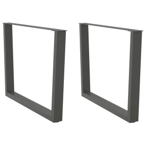 vidaXL Eettafelpoten 2 st V-vormig 100x(72-73,3) cm staal antraciet
