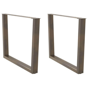 vidaXL Eettafelpoten 2 st V-vormig 100x(72-73,3) cm staal naturel